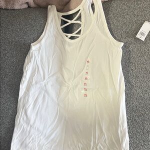 Old Navy White Tank Top with Crisscross Back